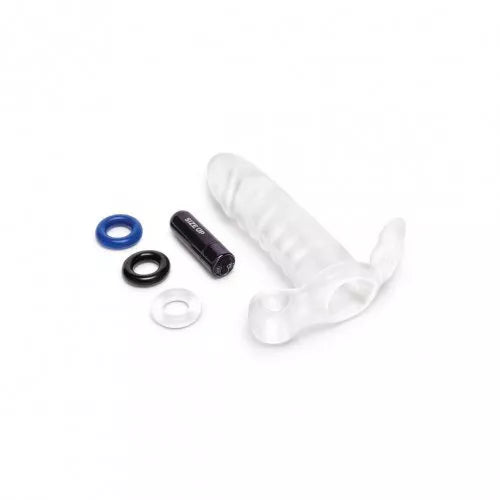 Size Up 2 Vibrating Penis Extender with Ball Loop - Clear